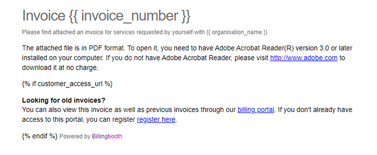 Invoice Email Template