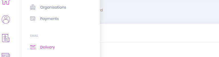 The Delivery navigation menu item