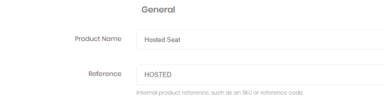 The Product Name and Reference fields